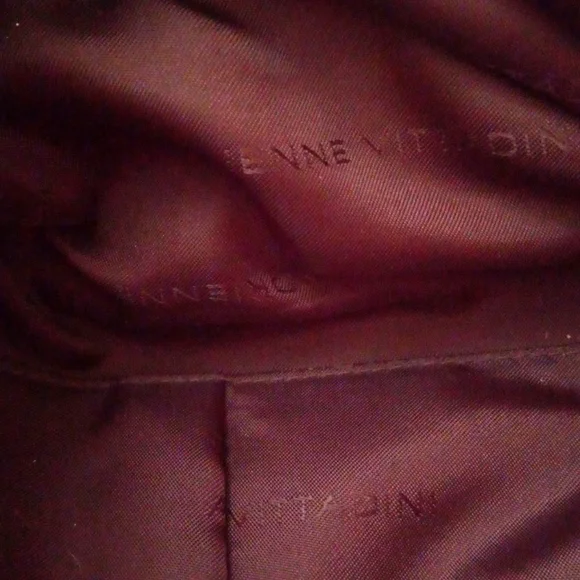 EUC Adrienne Vitadinni Velvet Floral Pattern Handbag in Wine, Cream and Gold - Picture 6 of 6